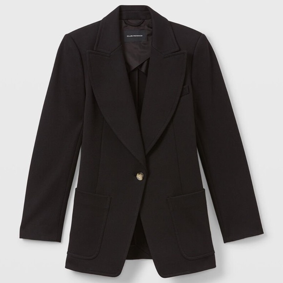 Club Monaco Black Twill Blazer - Picture 1 of 10